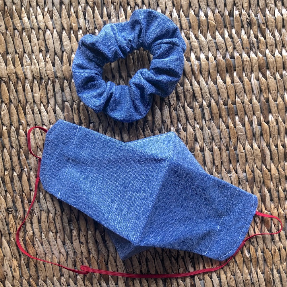 Chambray Mask & Scrunchie Set
